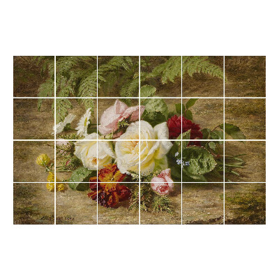 Vízálló csempe fólia Egy virágcsokor a háttérben