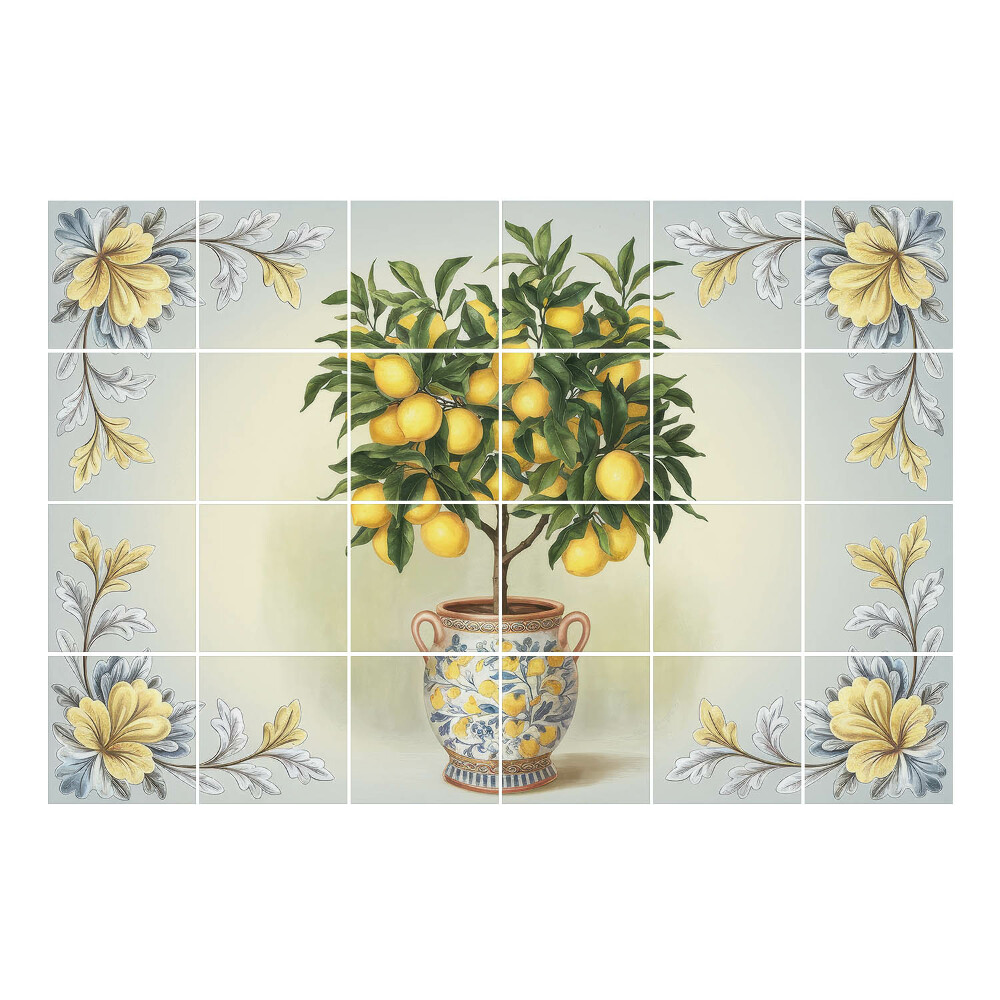 Csempe dekor matrica Citromfa egy cserépben