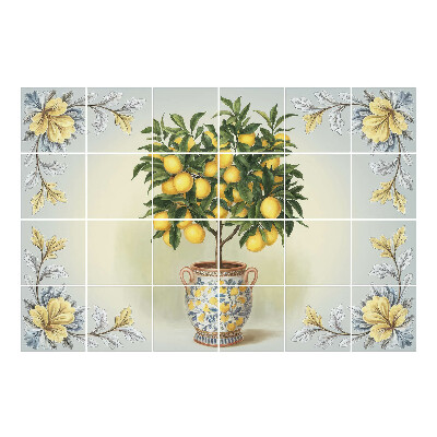 Csempe dekor matrica Citromfa egy cserépben