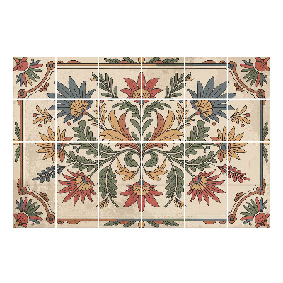 Csempe dekor matrica Virágdísz levelekkel