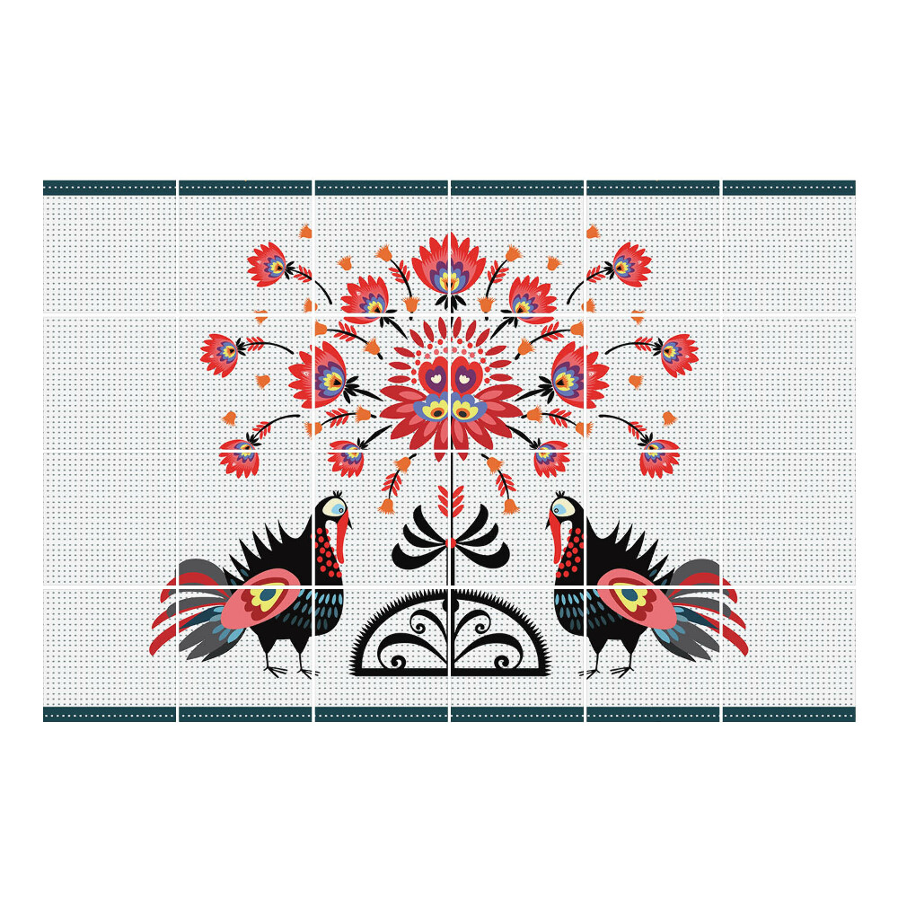 Csempefólia Virágmotívum madarakkal