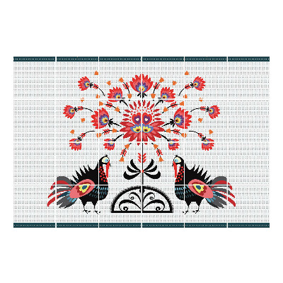 Csempefólia Virágmotívum madarakkal