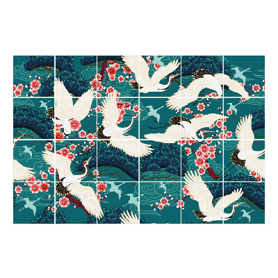 Csempe dekor matrica Daruk a virágok között