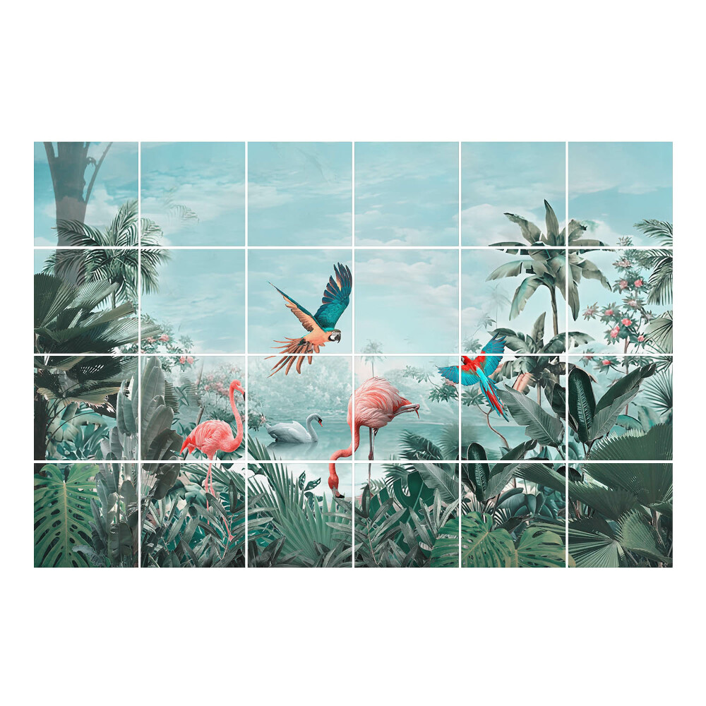 Csempefólia Trópusi paradicsom madarakkal