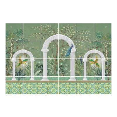 Csempe dekor matrica Trópusi dzsungel ívek