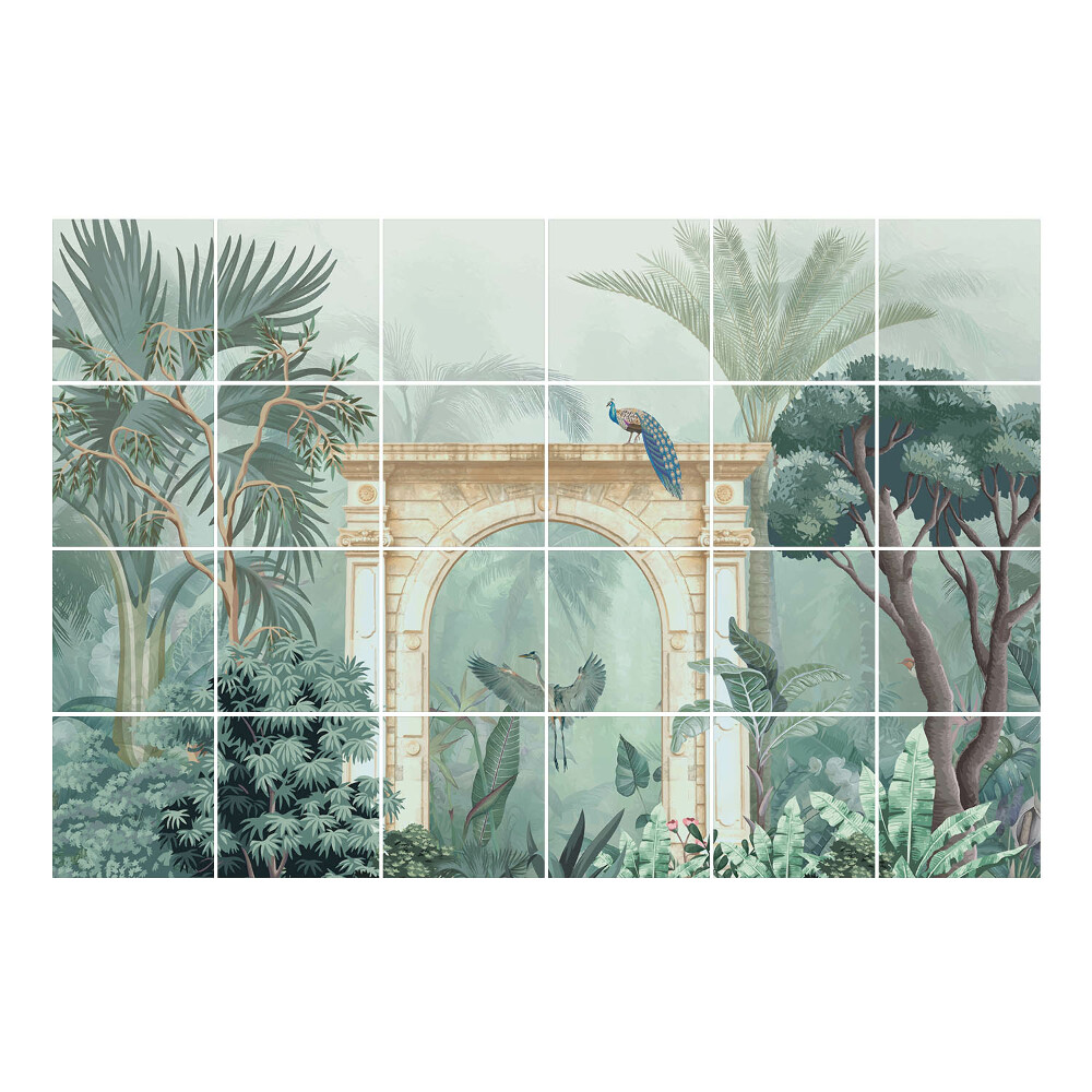 Csempefólia Trópusi ív madarakkal