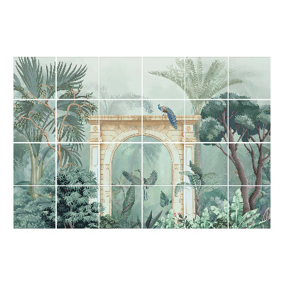 Csempefólia Trópusi ív madarakkal