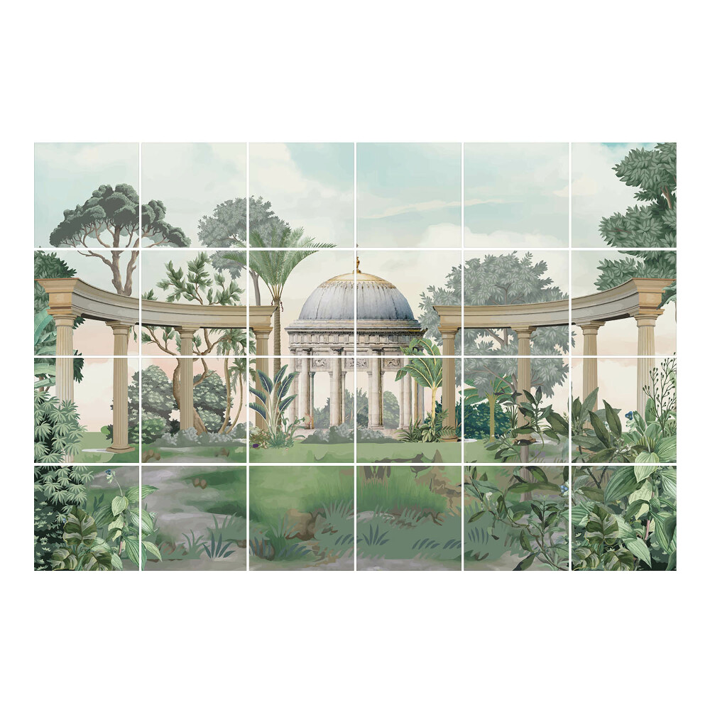 Vízálló csempe fólia Kert oszlopokkal