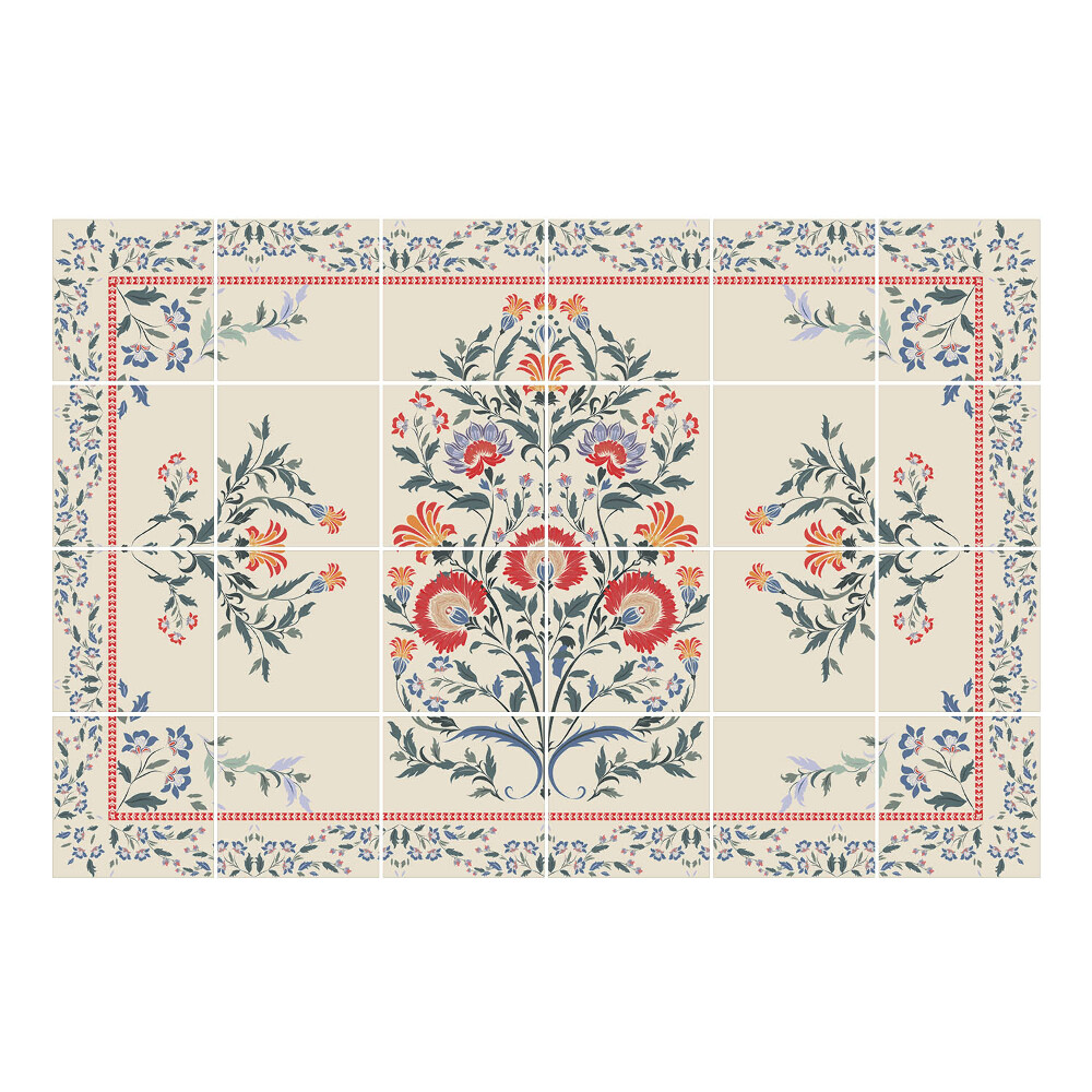 Csempe dekor matrica Virágdísz a keretben