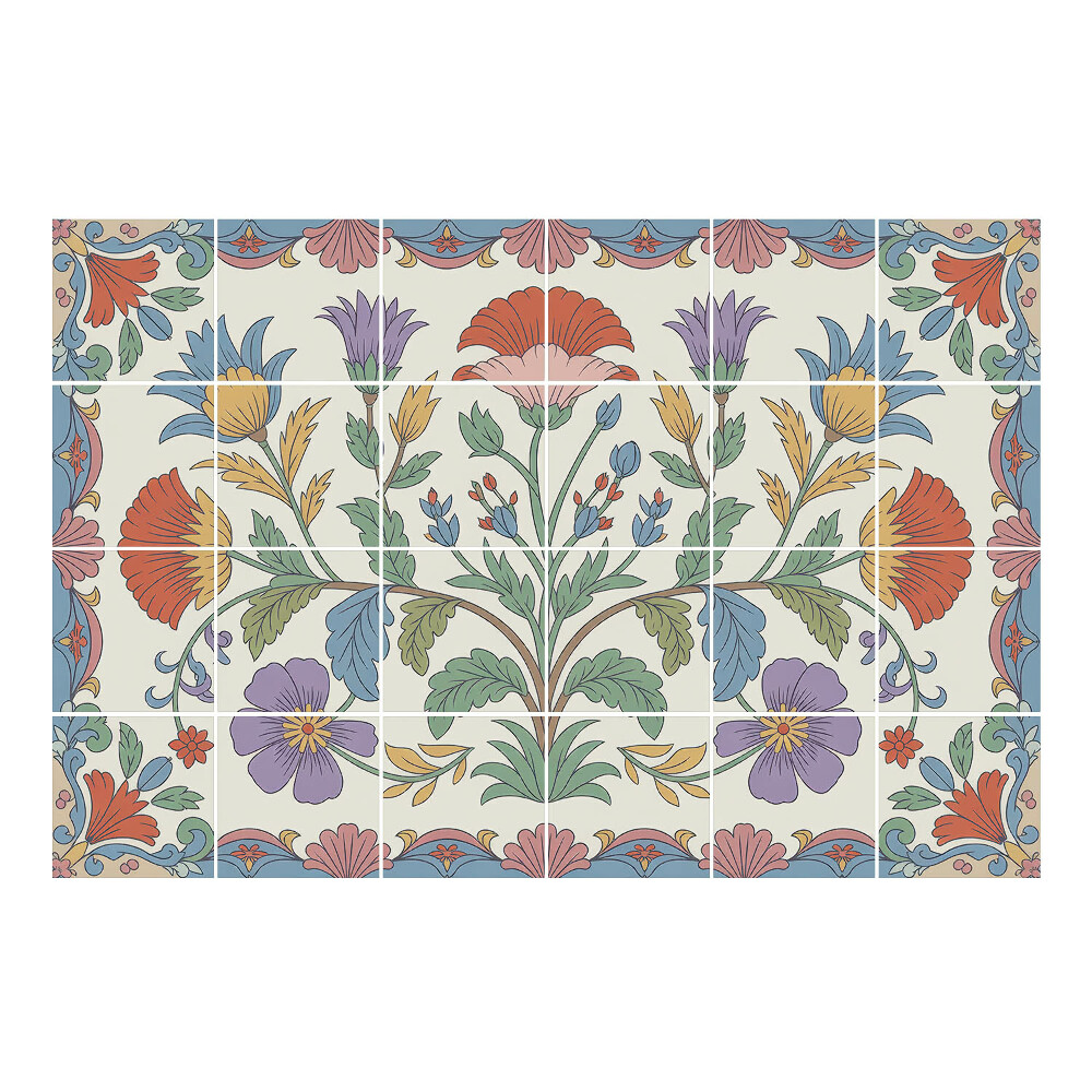 Vízálló csempe fólia Virágos népi motívum