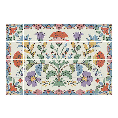 Vízálló csempe fólia Virágos népi motívum