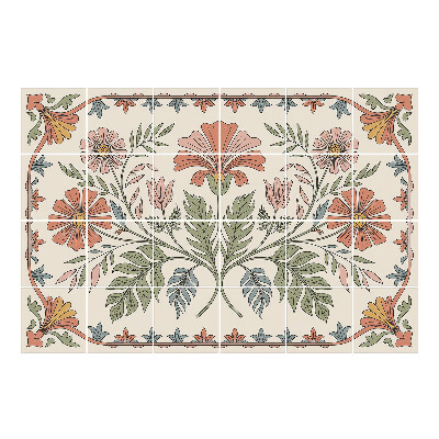 Csempe dekor matrica Virágmotívum levelekkel