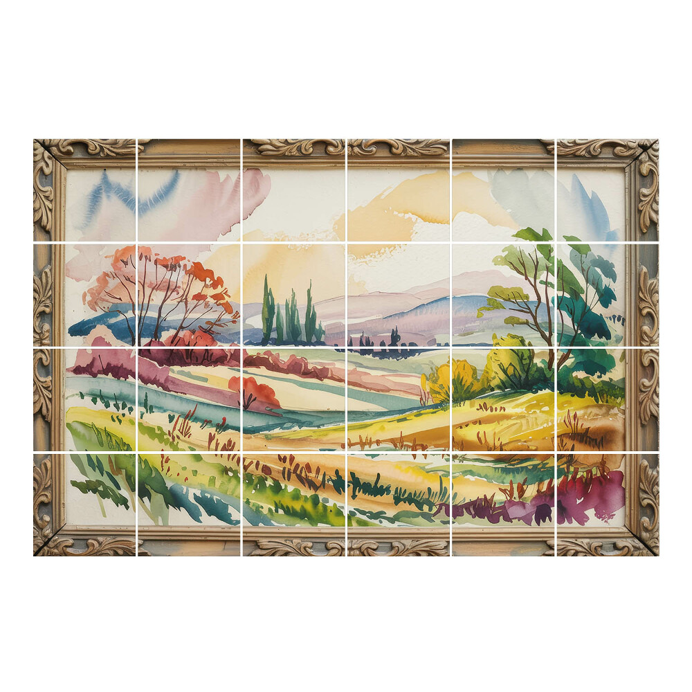 Vízálló csempe fólia Akvarell tájkép