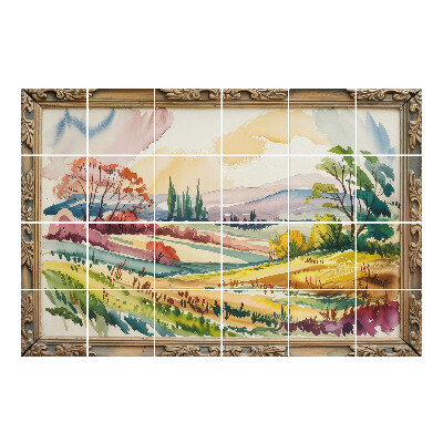 Vízálló csempe fólia Akvarell tájkép