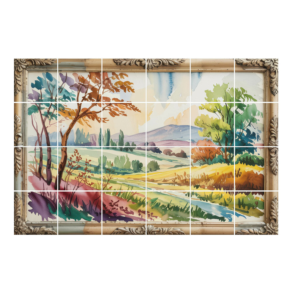 Csempe dekor matrica Fás táj