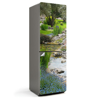 Hűtő dekor matrica Kert vízfolyással