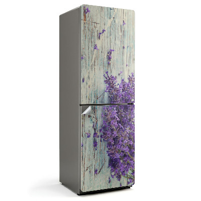 Hűtő dekor matrica Virágok fa háttéren