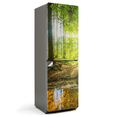 Hűtő matrica Erdő táj vízzel
