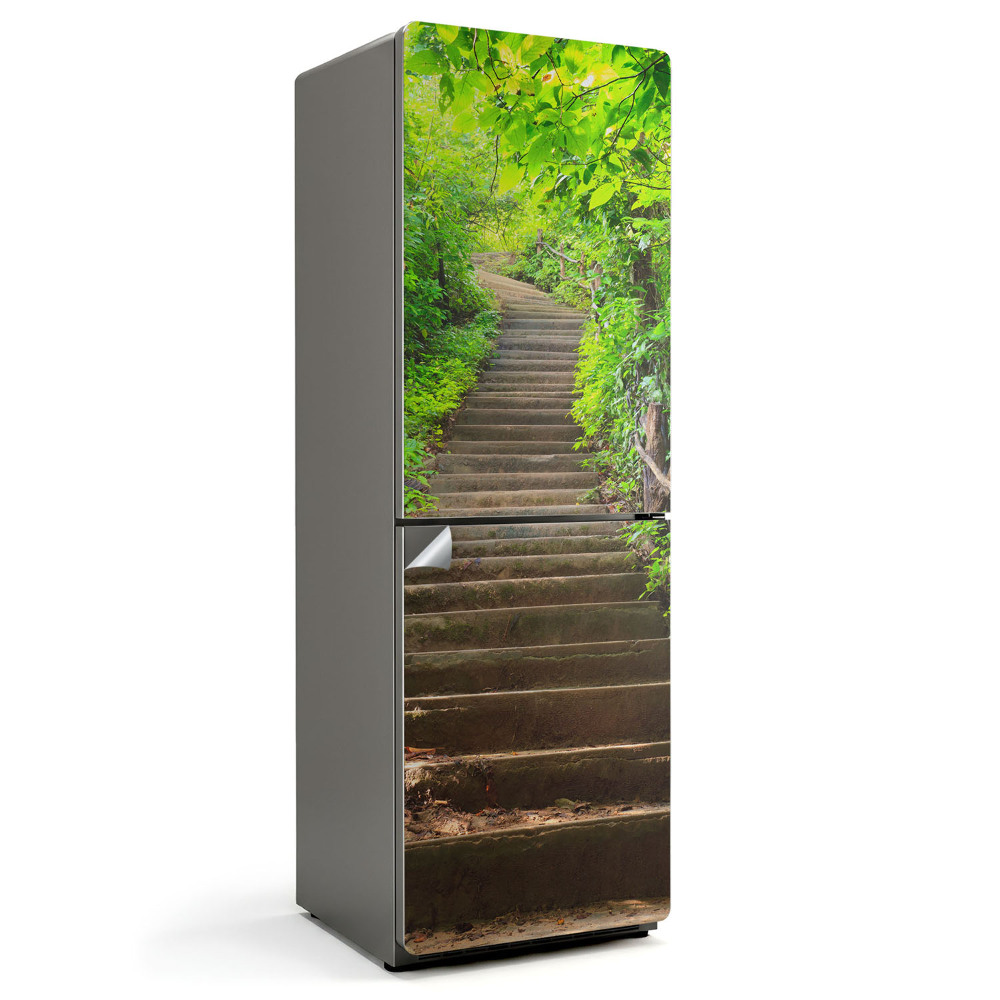 Dekor matrica hűtőre Lépcsők zöld környezetben