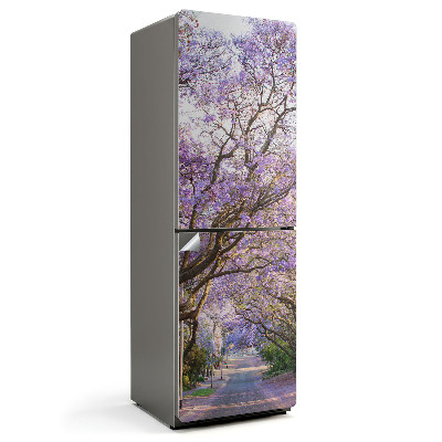 Hűtő matrica Virágzó fák sugárútja