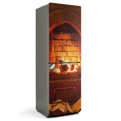 Hűtő dekor matrica Tűz a kandallóban