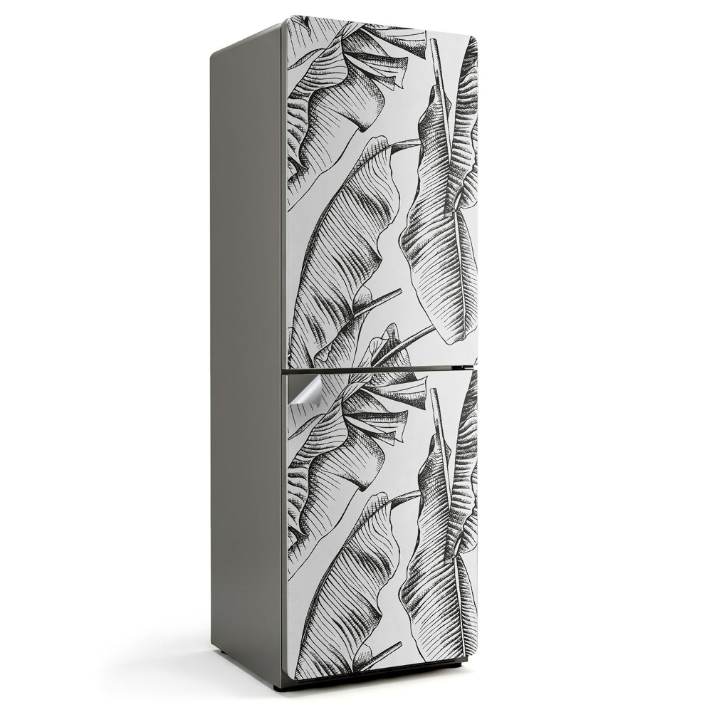 Hűtő matrica Levelek művészi mintázatban