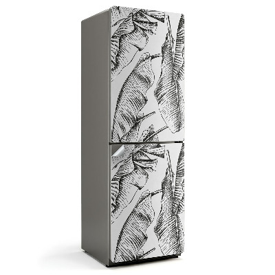 Hűtő matrica Levelek művészi mintázatban