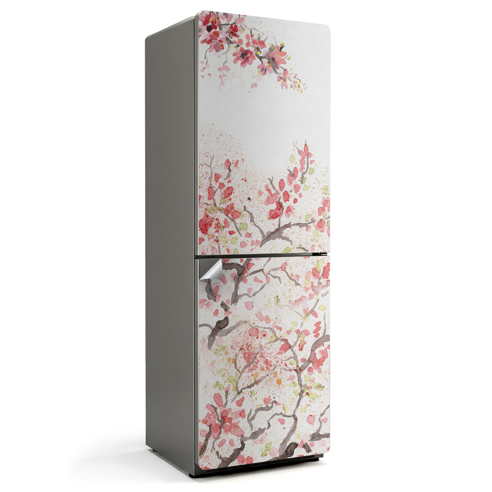 Hűtő dekor matrica A tavasz virágzó ágai