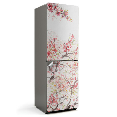 Hűtő dekor matrica A tavasz virágzó ágai
