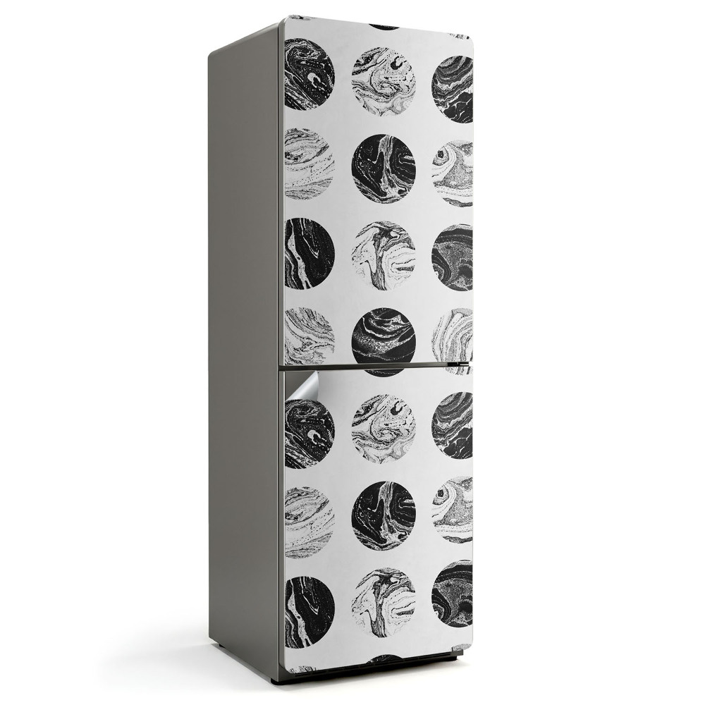 Hűtőszekrényre matrica Márványmintás körök