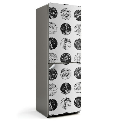 Hűtőszekrényre matrica Márványmintás körök