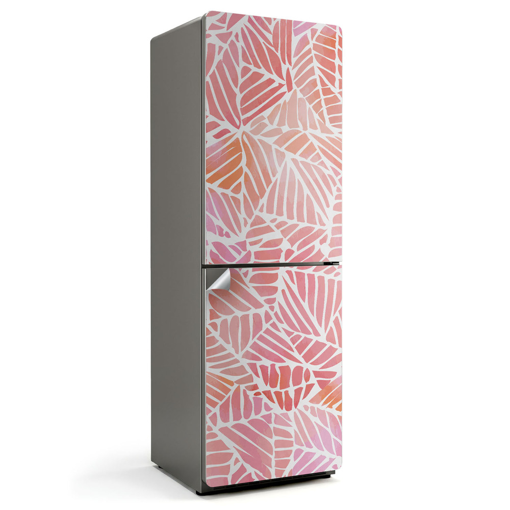 Hűtő matrica Pasztell színű levélminta