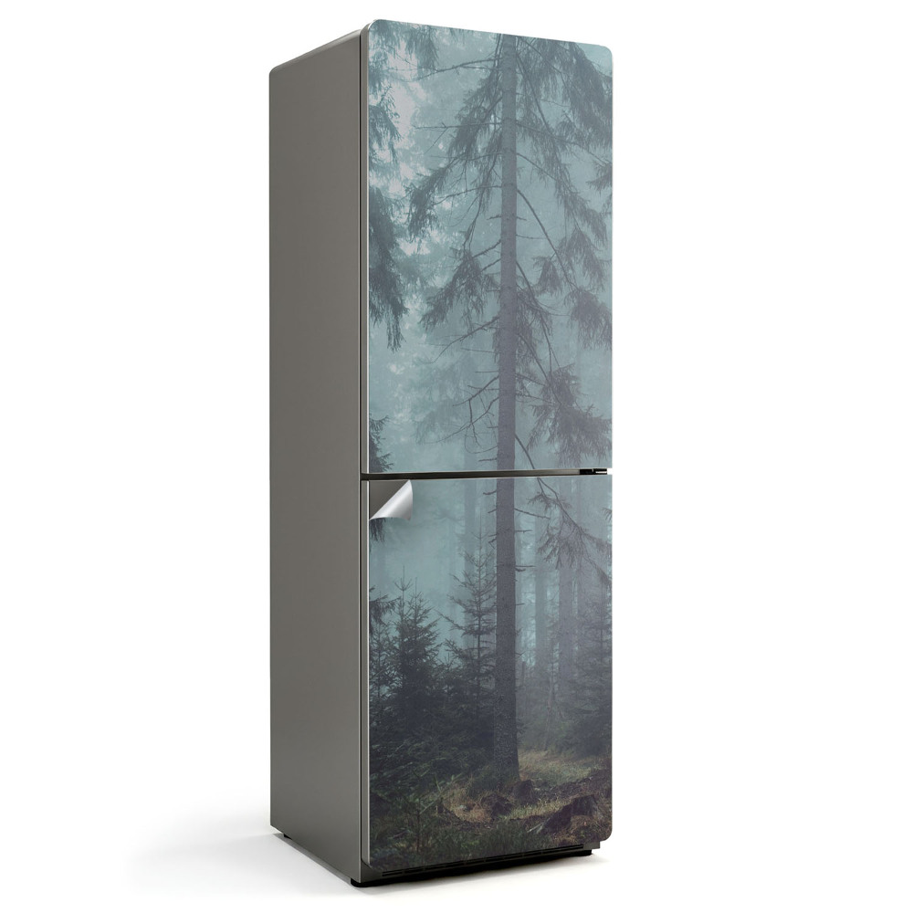 Hűtőszekrényre matrica Ködös erdei táj