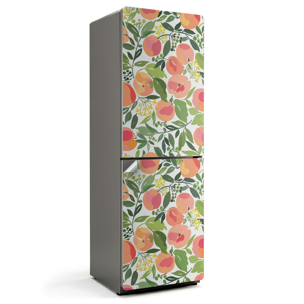 Hűtő dekor matrica Gyümölcsminta levelekkel