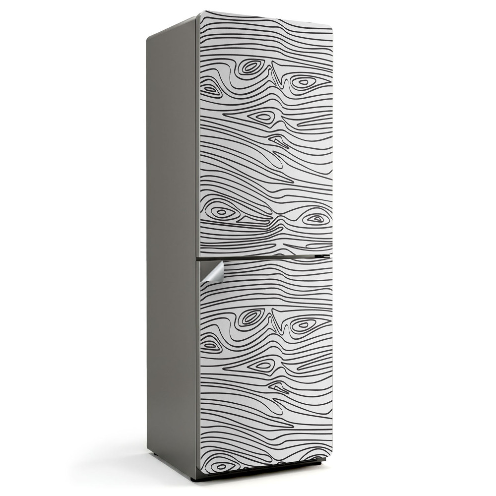 Dekor matrica hűtőre Hullámos fa illusztrációja