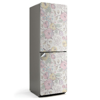 Hűtőszekrényre matrica Pasztell virágmintás