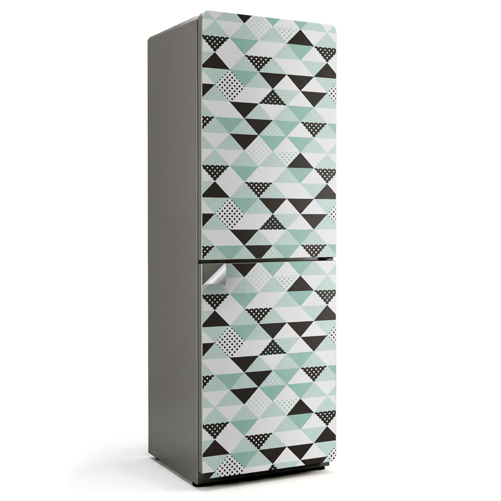 Hűtő matrica Minta háromszögekkel és pöttyökkel