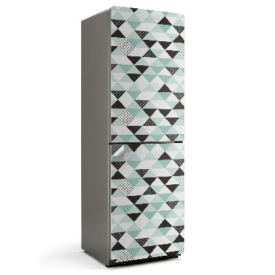 Hűtő matrica Minta háromszögekkel és pöttyökkel