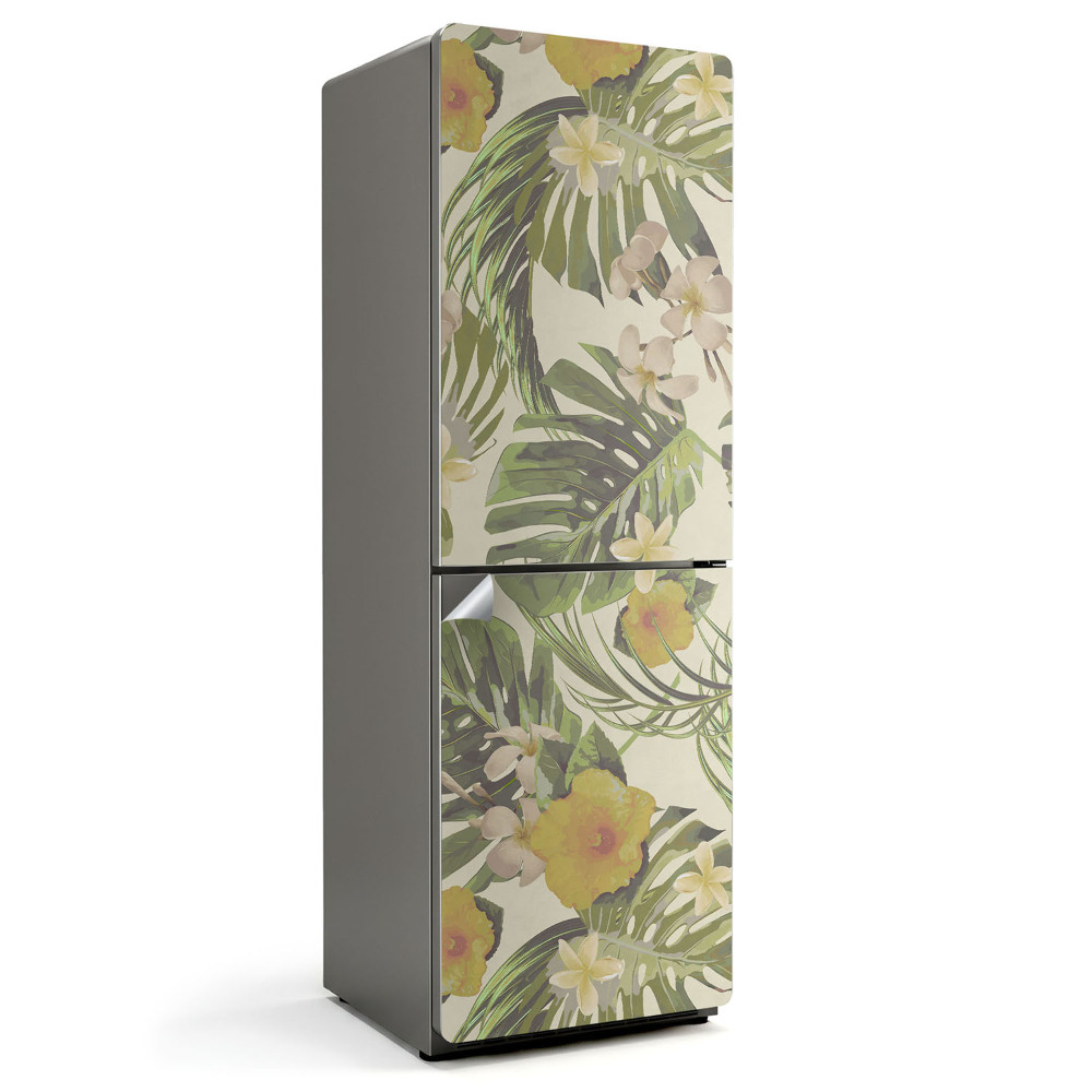 Hűtőszekrényre matrica Trópusi növényminta
