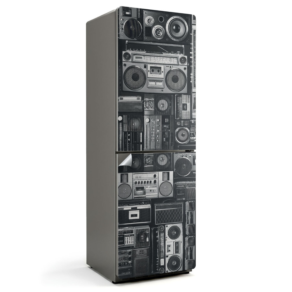 Hűtőszekrényre matrica Retro audioberendezések