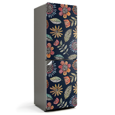 Hűtőszekrényre matrica Virágminta levelekkel