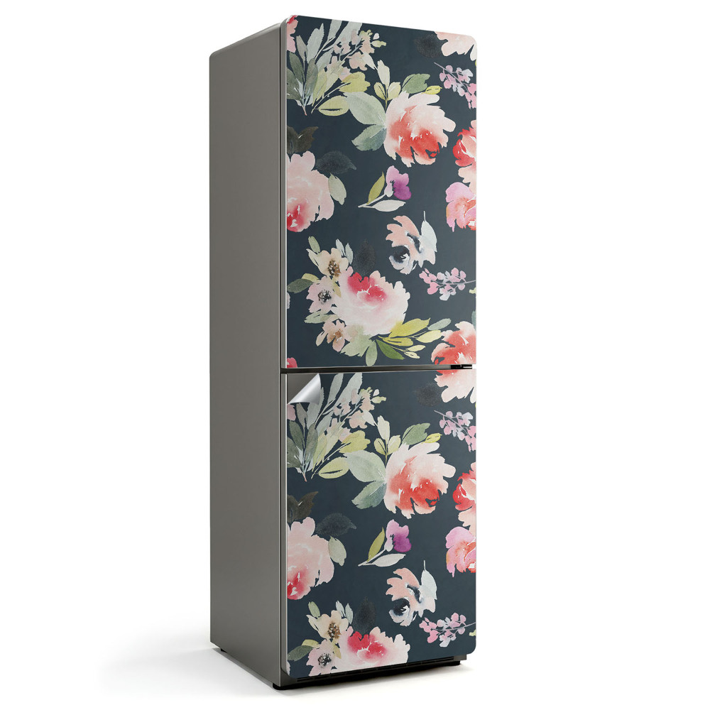 Dekor matrica hűtőre Virágminta akvarell stílusban