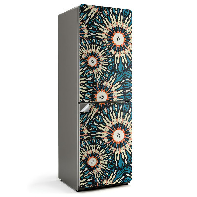 Hűtőszekrényre matrica Virágminta sugarakkal