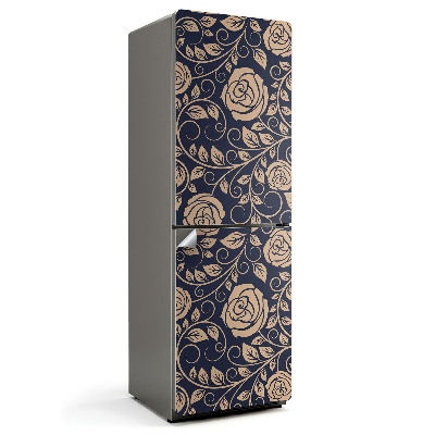 Hűtőszekrényre matrica Virágminta levelekkel