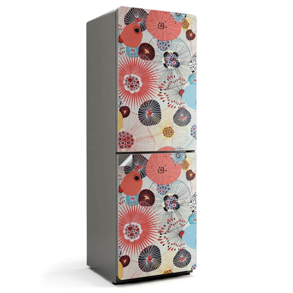 Hűtőszekrényre matrica Absztrakt virágminták