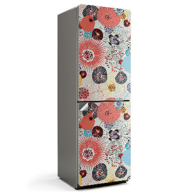 Hűtőszekrényre matrica Absztrakt virágminták