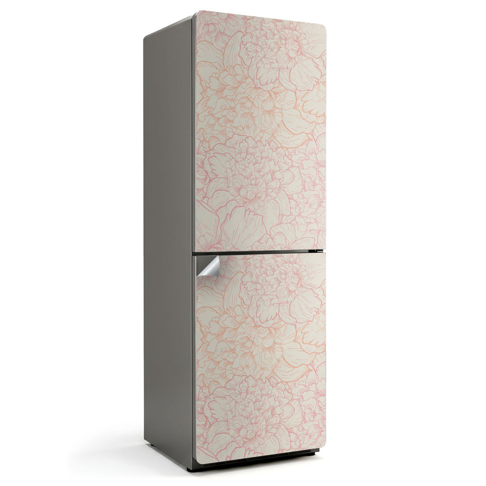 Hűtőszekrényre matrica Virágminta vonalakban