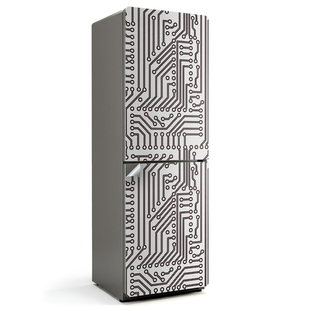 Hűtőszekrényre matrica Elektronikus áramköri minta