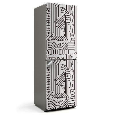 Hűtőszekrényre matrica Elektronikus áramköri minta