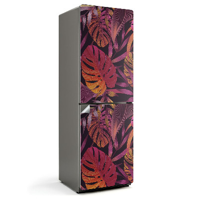 Hűtő dekor matrica Trópusi levélminta